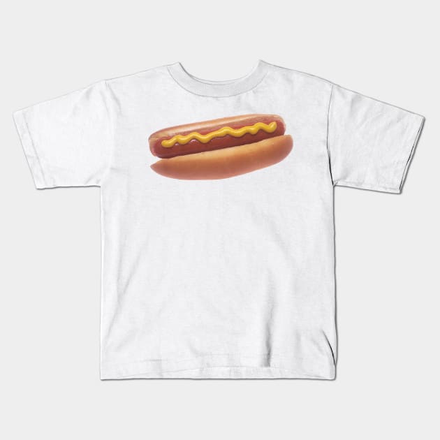 Hot Dog with Mustard Kids T-Shirt by Bravuramedia